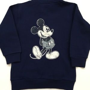 Disney Mickey Mouse (on back) Navy Blue pullover Sweater with pockets- XS (4/5)